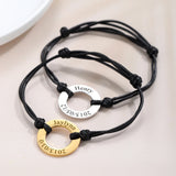 Personalized Engraved Aluminum Leather Bracelet
