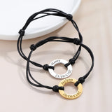 Personalized Engraved Aluminum Leather Bracelet