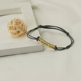 Personalized Leather Bracelet for Men, Engraved Bar Coordinate Bracelet