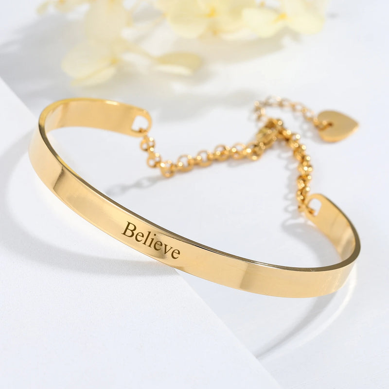Customizable Stainless Steel Couple Bracelet