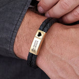 Men's Personalized Leather Bracelet with Stainless Steel Magnet Buckle