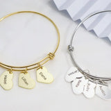 Customized Heart Bracelet 1-3 Names Mama Gift