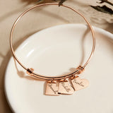 Personalized Heart Engraved Bracelet, 1-8 Names, Stainless Steel