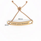 Personalized Bar Bracelet Monogram Initial Adjustable Name Bracelet