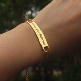 Personalized Bar Bracelet Monogram Initial Adjustable Name Bracelet