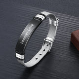 Custom Stainless Steel Adjustable Bracelet - Personalized Men's Gift