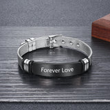 Custom Stainless Steel Adjustable Bracelet - Personalized Men's Gift