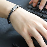 Personalized Braided Leather Bracelet with Engraved Name