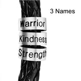 Personalized Braided Leather Bracelet with Engraved Name