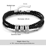 Men's Personalized Braided Rope Bracelet - Birthday Gift