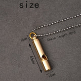 Personalized Brass Whistle Necklace Children Anti-lost Engraved Text