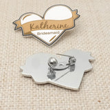 Personalized Heart Charm Name Brooch Pin