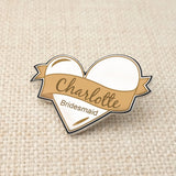 Personalized Heart Charm Name Brooch Pin