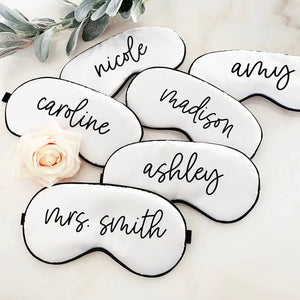 Custom Bridesmaid Sleep Satin Eye Mask - Wedding Favor