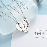 Personalized Broken Heart Necklace Couples Nameplate Jewelry