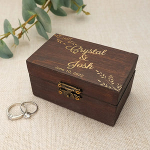 Personalized Brown Ring Bearer Box Wedding Ring Holder