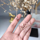 Custom Butterfly Name Necklace Stainless Steel Gift Jewelry