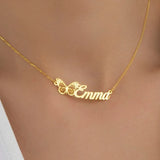 Custom Butterfly Name Necklace Choker for Women - Personalized Jewelry