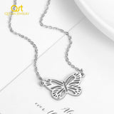 Customizable Butterfly Necklace Stainless Steel Zodiac Jewelry Gift