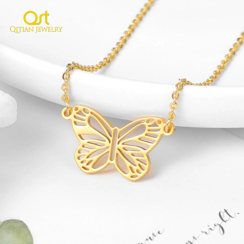 Customizable Butterfly Necklace Stainless Steel Zodiac Jewelry Gift
