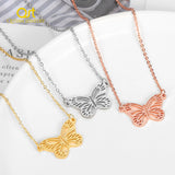 Customizable Butterfly Necklace Stainless Steel Zodiac Jewelry Gift