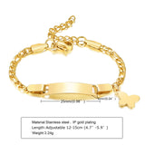 Personalized Butterfly Newborn Baby Bracelet Name Chain Link Wristbands