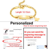 Personalized Butterfly Newborn Baby Bracelet Name Chain Link Wristbands