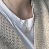 Personalized CZ Lock Key Necklace for Women 925 Sterling Silver Jewelry