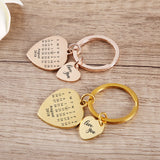 Personalized Calendar Heart Keychain - Wedding Anniversary Gift