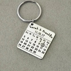 Personalized Calendar Key Chain Keychain Calendar Save The Date Key Ring