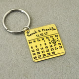 Personalized Calendar Key Chain Keychain Calendar Save The Date Key Ring