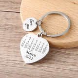 Personalized Calendar Keychain Date Save Key Chain Significant Date Marker Anniv