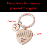 Personalized Calendar Keychain Date Save Key Chain Significant Date Marker Anniv