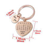 Personalized Calendar Keychain Date Save Key Chain Significant Date Marker Anniv