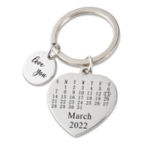 Personalized Calendar Keychain Date Save Key Chain Significant Date Marker Anniv