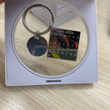 Calendar Keychain Engraved Date Key Chain Ring Gift DIY Photo Keyring Women Men