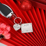 Personalized Calendar Keychain Custom Engraved Stainless Steel Keyring