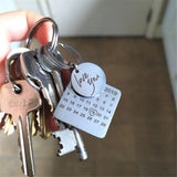 Personalized Calendar Keychain Engraved Date Key Ring Name Custom Keychain