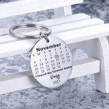 Custom Calendar Keychain Stainless Gift for Him and Her