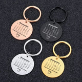 Custom Calendar Keychain Stainless Gift for Him and Her