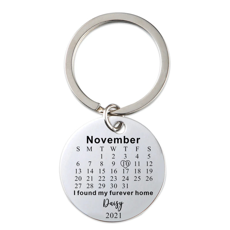 Custom Calendar Keychain Stainless Gift for Him and Her