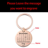 Custom Calendar Keychain Stainless Gift for Him and Her