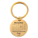 Custom Calendar Keychain Stainless Gift for Him and Her