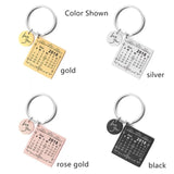 Personalized Calendar Keychain Engraved Special Date Name Key Chain