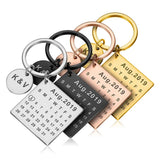 Custom Calendar Keychain Hand Carved Gift for Partner