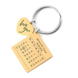 Personalized Calendar Name Keychain Bag Charm Letter Date Key Chain
