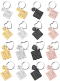 Personalized Calendar Name Keychain Bag Charm Letter Date Key Chain