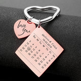 Personalized Calendar Name Keychain Bag Charm Letter Date Key Chain