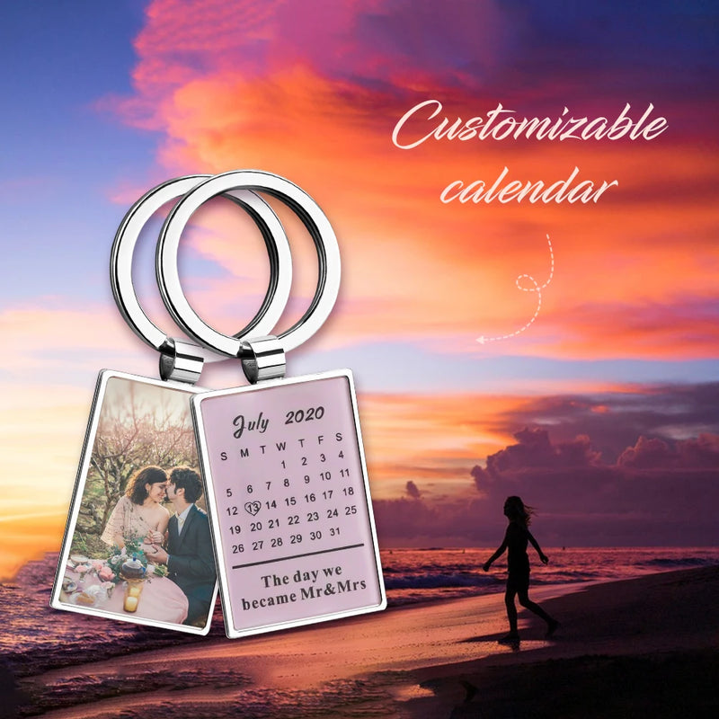 Personalized Calendar Photo Keychain Souvenir Gift