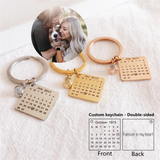Custom Calendar Projection Keychain Pet Memorial Save Date Gift